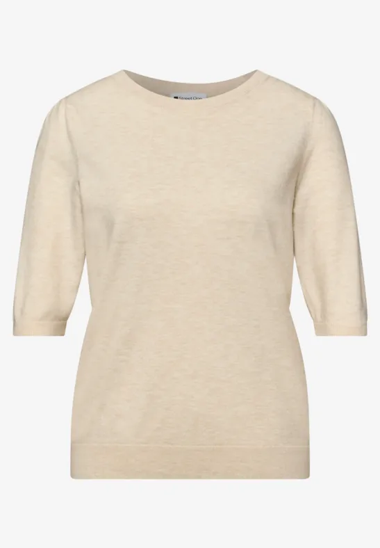 Pull-over en couleur unie smoke beige mel.