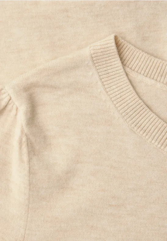 Pull-over en couleur unie smoke beige mel.