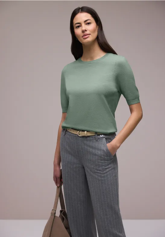 Pull-over en couleur unie dark mint green