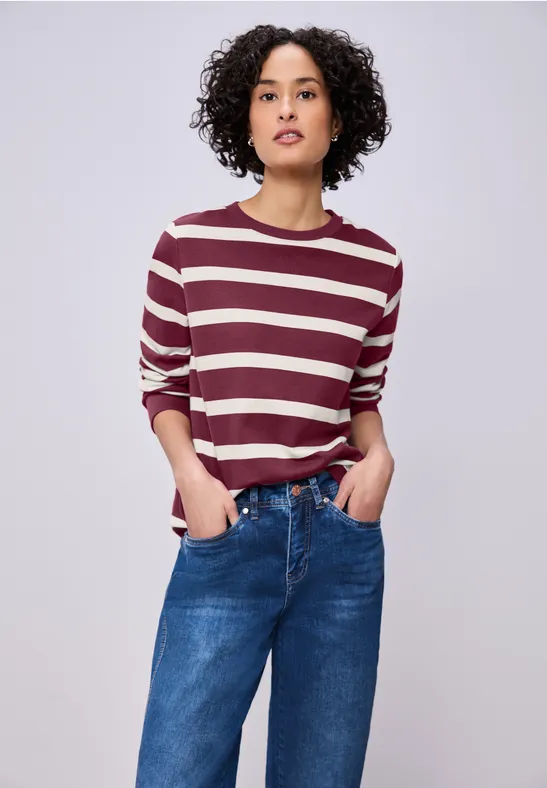 Sweat-shirt à rayures dark clouded blush