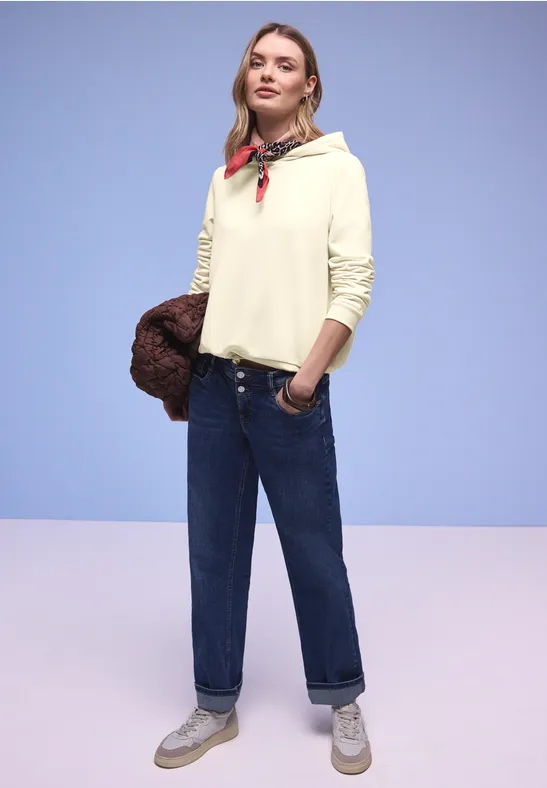 Hoodie in effen kleur soft beige