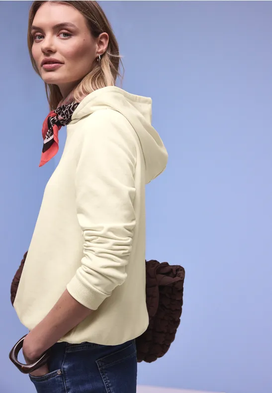 Hoodie in effen kleur soft beige