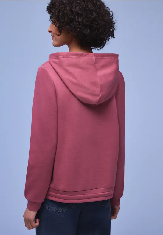 Hoodie in Unifarbe dark clouded blush