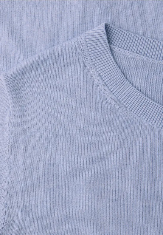 Kurzarm Pullover mit Rundhals cashmere blue mel.