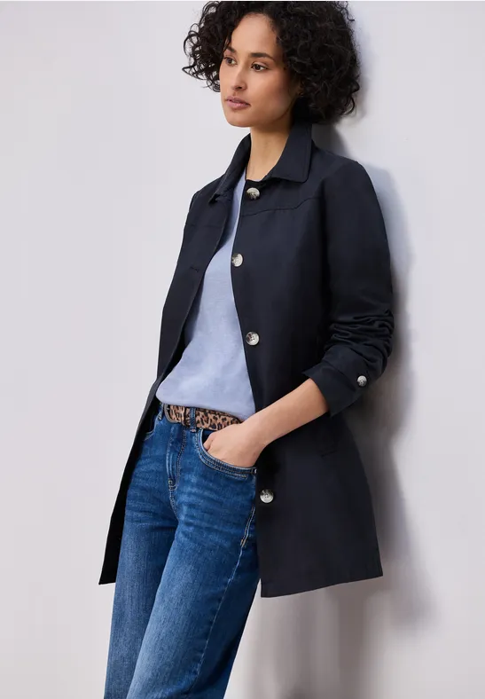 Kurzarm Pullover mit Rundhals cashmere blue mel.