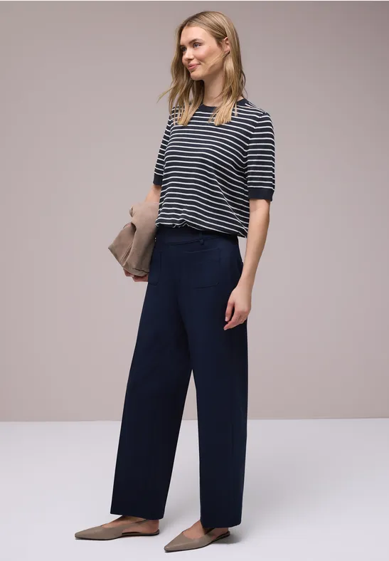 Kurzarm Pullover mit Streifenmuster shadowed navy