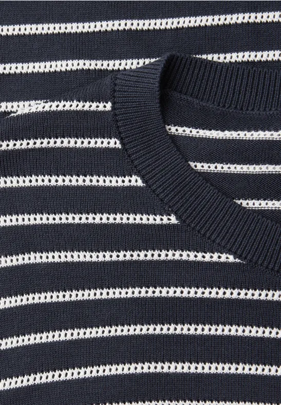 Kurzarm Pullover mit Streifenmuster shadowed navy