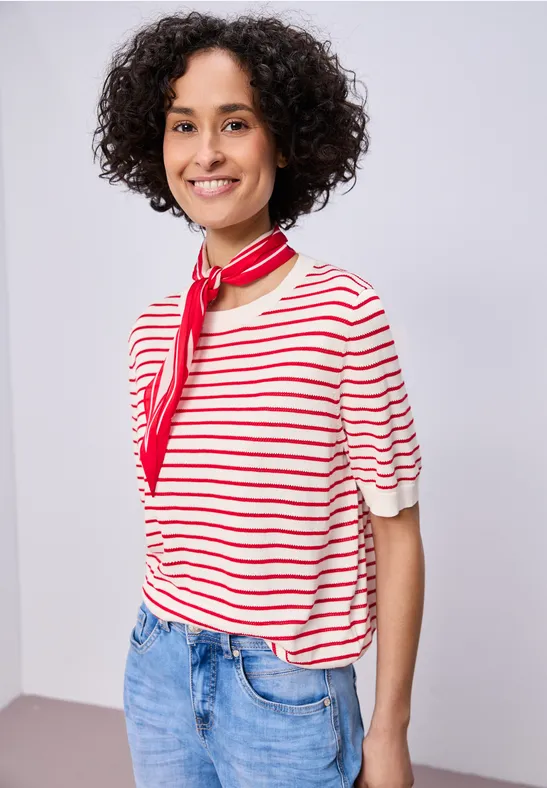 Pull à rayures off white