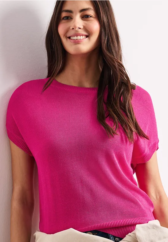 Trui met boothals magenta dream