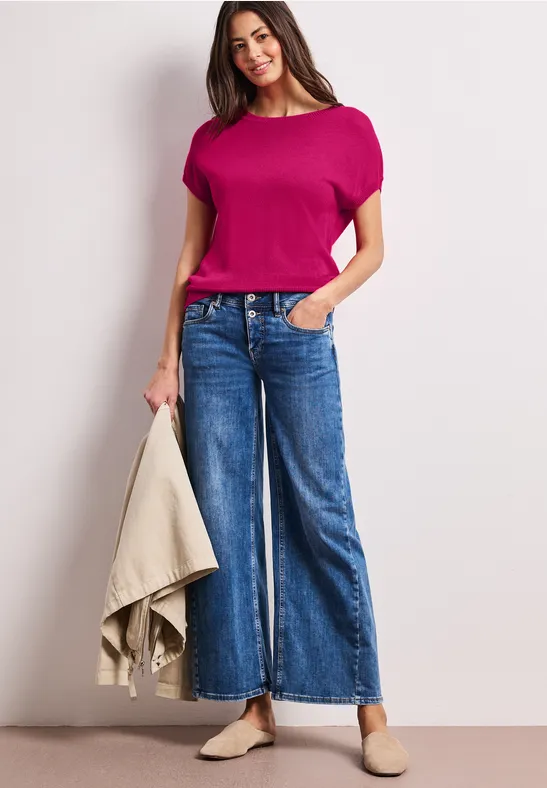 Trui met boothals magenta dream