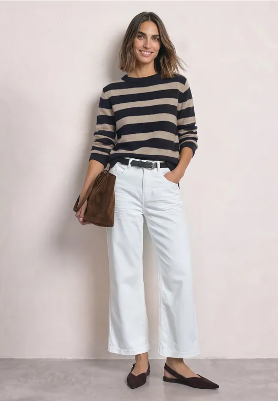 Street One Pullover mit Boat Neck und Streifen