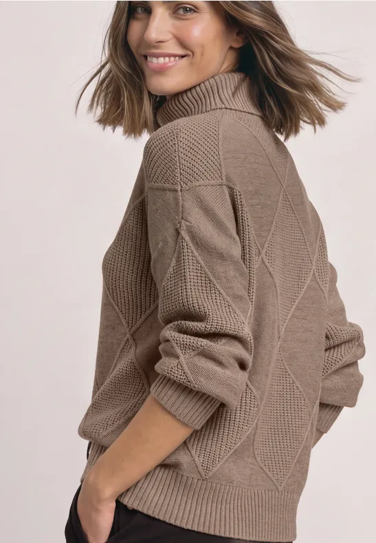 Street One Pullover mit Rollkragen und Strukturmix 