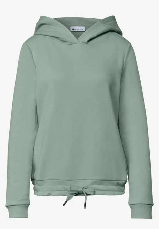 Sweat à capuche vert clair avec cordon de serrage à la taille