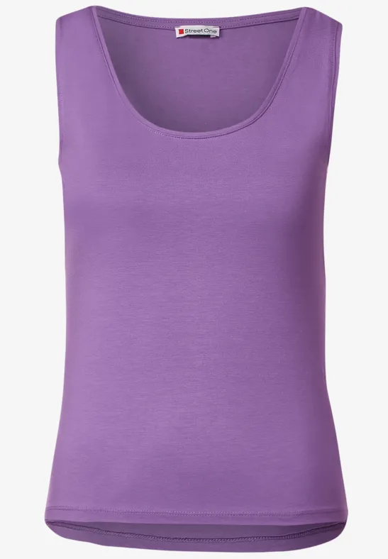 Basic Top in Unifarbe lupine lilac