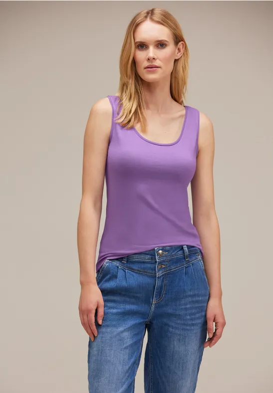 Basic Top in Unifarbe lupine lilac