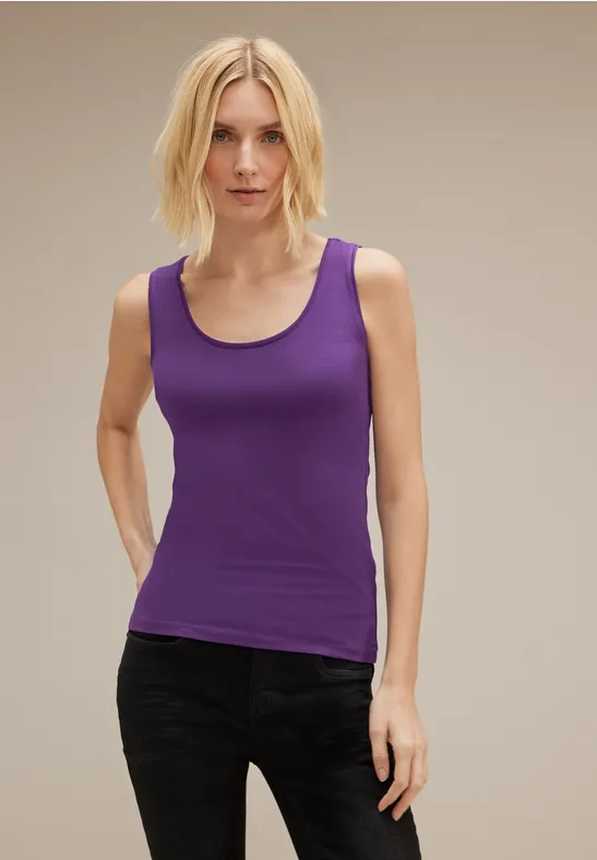 Basic Top in Unifarbe deep pure lilac