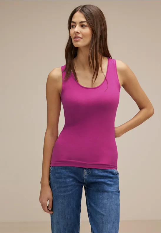 Basic Top in Unifarbe bright cozy pink