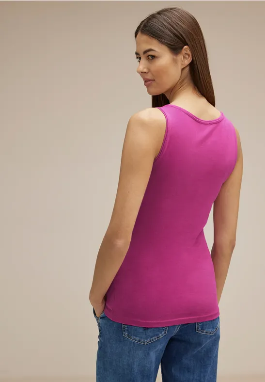 Basic Top in Unifarbe bright cozy pink