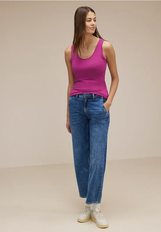 Basic Top in Unifarbe bright cozy pink