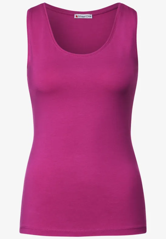 Basic Top in Unifarbe bright cozy pink
