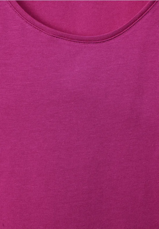 Basic Top in Unifarbe bright cozy pink