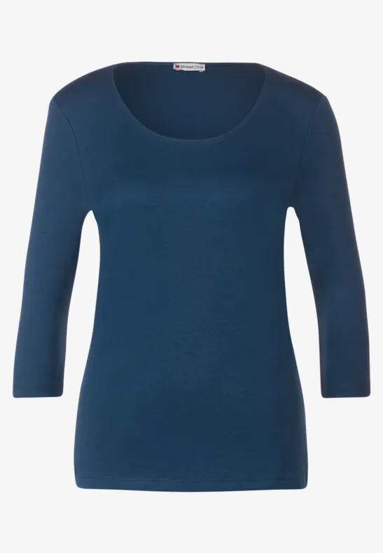 Basic T-Shirt mit 3/4 Arm atlantic blue