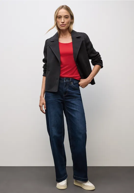 Basic T-Shirt mit 3/4 Arm racing red