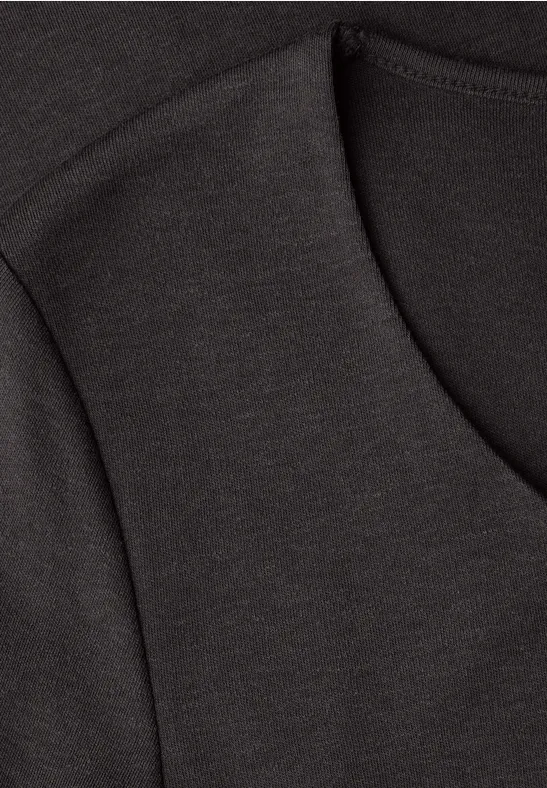 Basic Shirt met 3/4 mouwen darkest brown