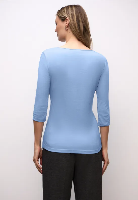 Basic Shirt met 3/4 mouwen frosted blue