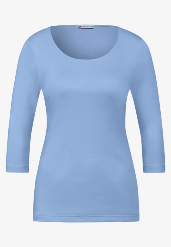 Basic Shirt met 3/4 mouwen frosted blue