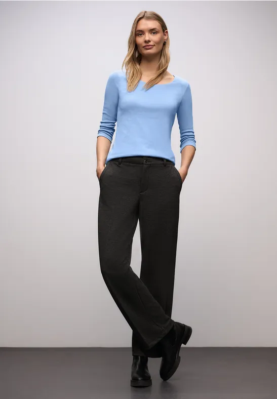 Basic Shirt met 3/4 mouwen frosted blue