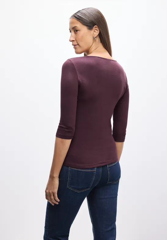 Basic T-Shirt mit 3/4 Arm jazz berry