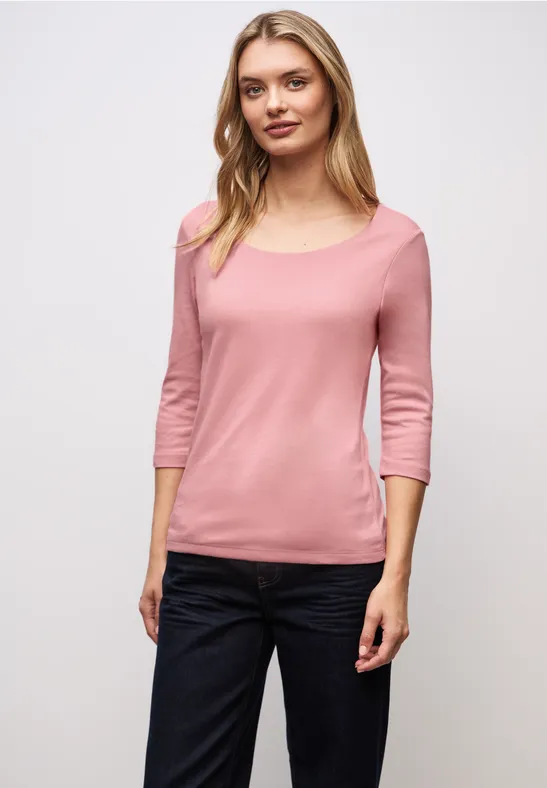 Basic Shirt met 3/4 mouwen powder pink