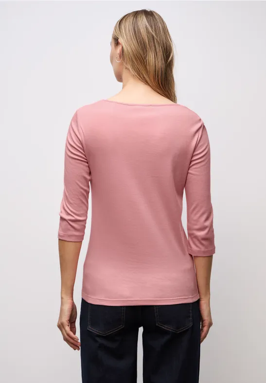 Basic Shirt met 3/4 mouwen powder pink