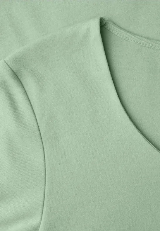T-shirt basique à manches 3/4 pale mint green