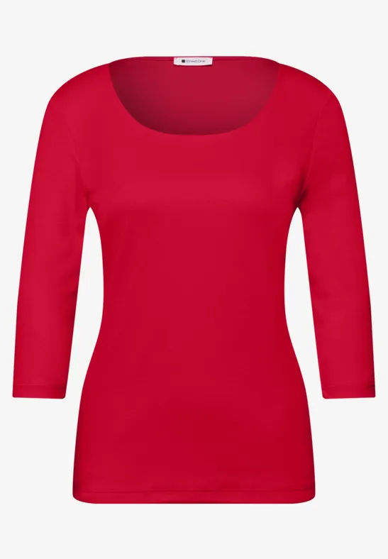 Basic Shirt mit blickdichter Front salsa red
