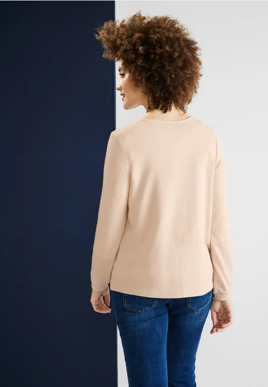 Offene Shirtjacke light smooth sand