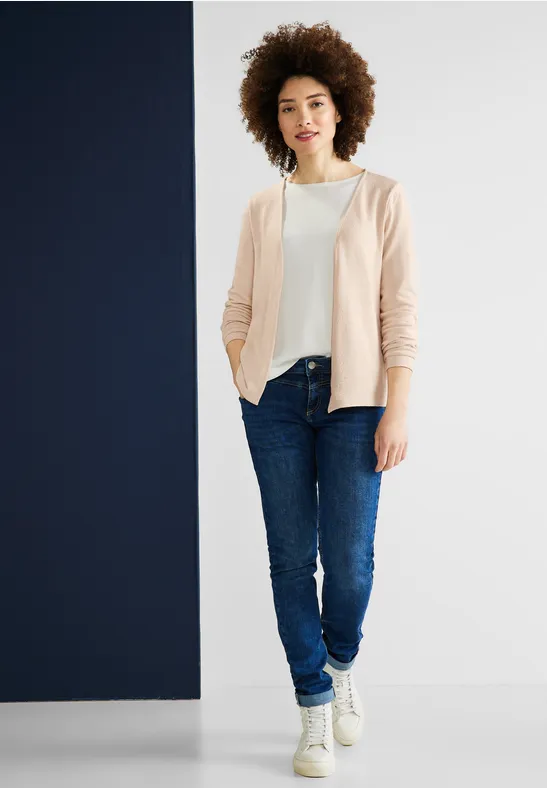 Offene Shirtjacke light smooth sand