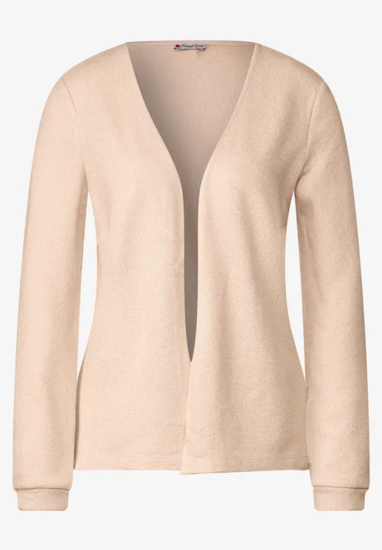 Offene Shirtjacke light smooth sand