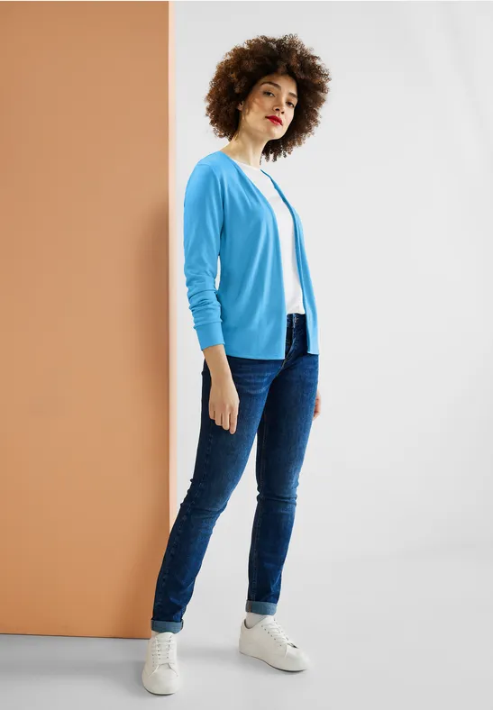 Shirtjacke in Unifarbe splash blue