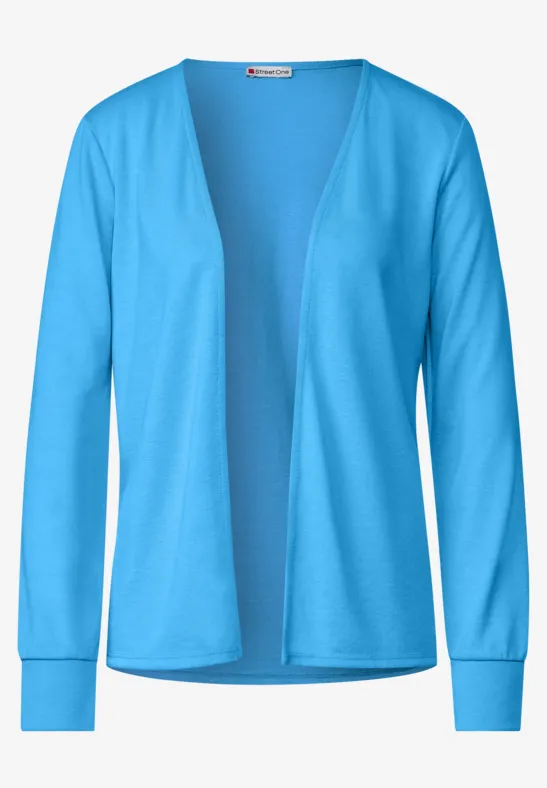 Shirtjacke in Unifarbe splash blue