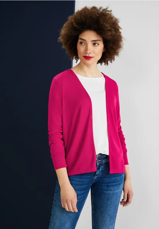 Shirtjacke in Unifarbe nu pink
