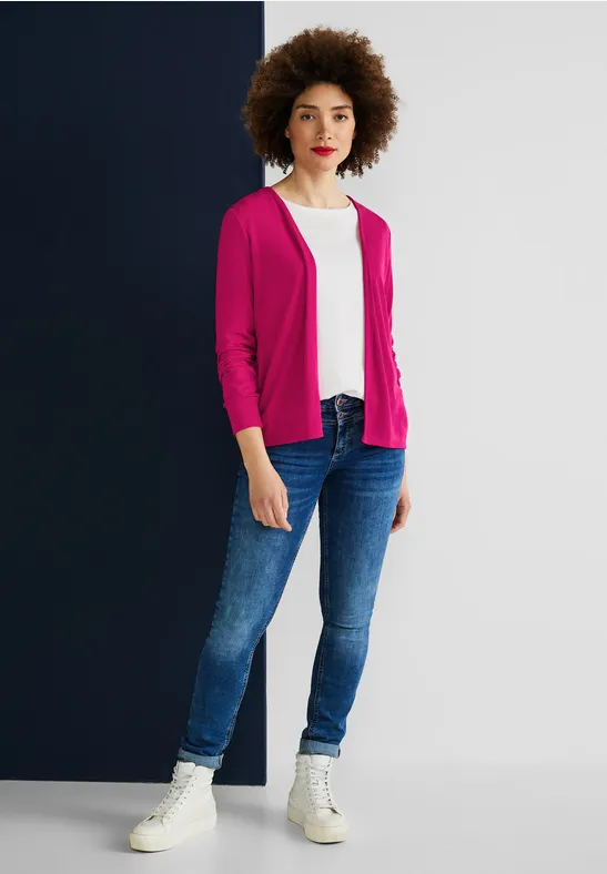 Shirtjacke in Unifarbe nu pink
