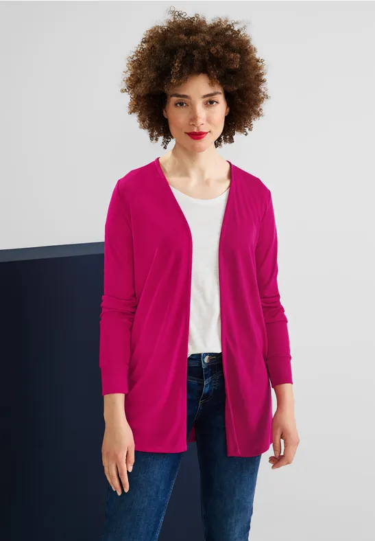 Lange Shirtjacke nu pink