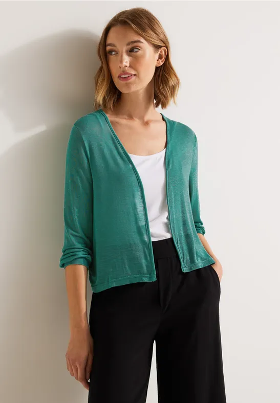 Offene Shirtjacke lagoon green