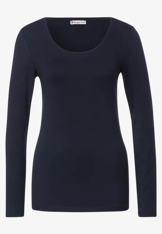 Basic Longshirt deep blue