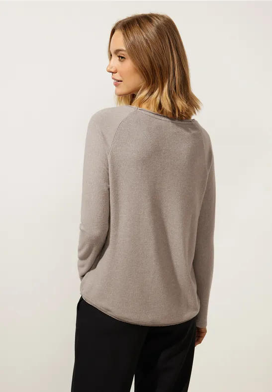 Softes Melange Langarmshirt whisper mocca melange