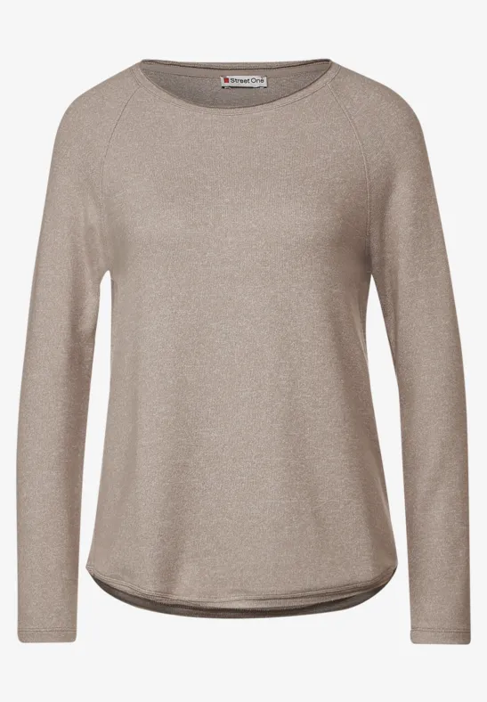 Softes Melange Langarmshirt whisper mocca melange