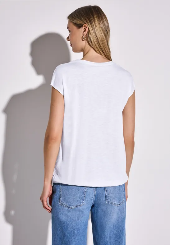 Jersey Shirt im Tunika-Look White