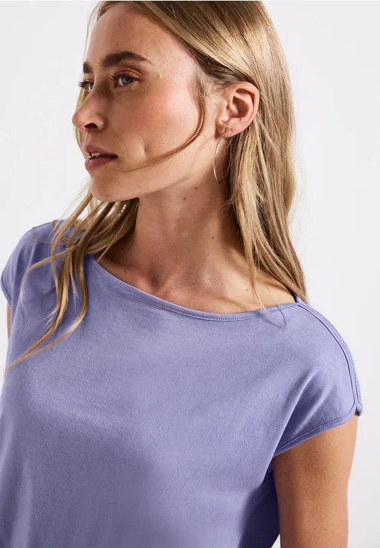T-shirt avec encolure en U viola lilac